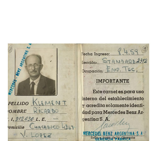 documento de Mercedes Benz de Eichmann